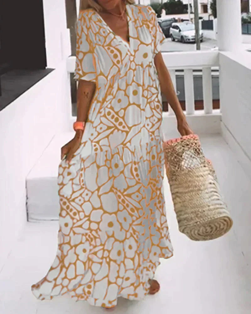 Christine | Fließendes Sommerkleid mit V-Ausschnitt-Charme