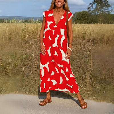 Valerie - Fließendes Kleid mit V-Ausschnitt