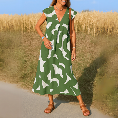 Valerie - Fließendes Kleid mit V-Ausschnitt