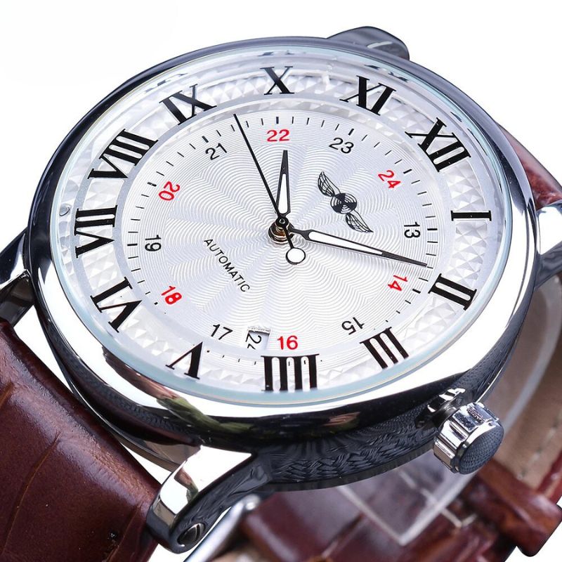 Luxuriöse Automatik-Lederuhr