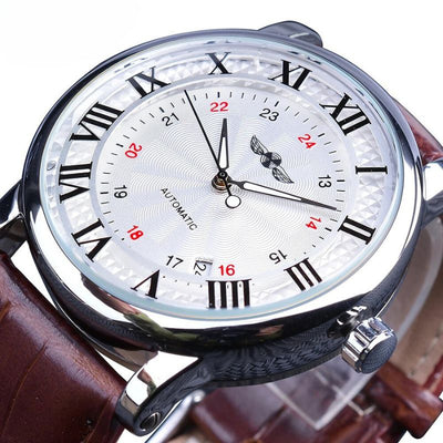 Luxuriöse Automatik-Lederuhr