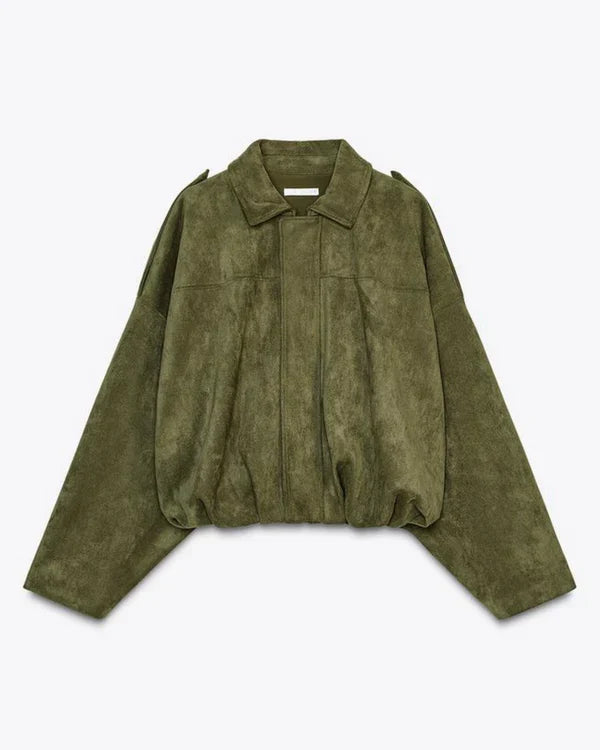Luna™ – Faux Suede Bomber Jacket