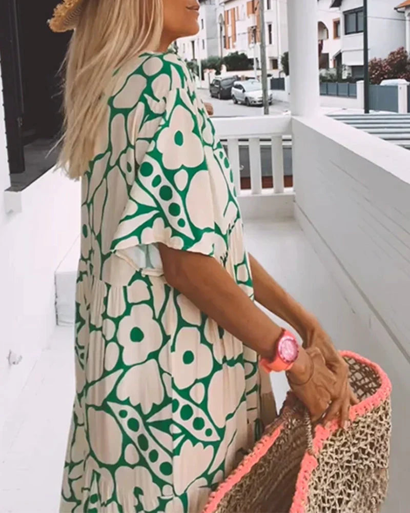 Christine | Fließendes Sommerkleid mit V-Ausschnitt-Charme