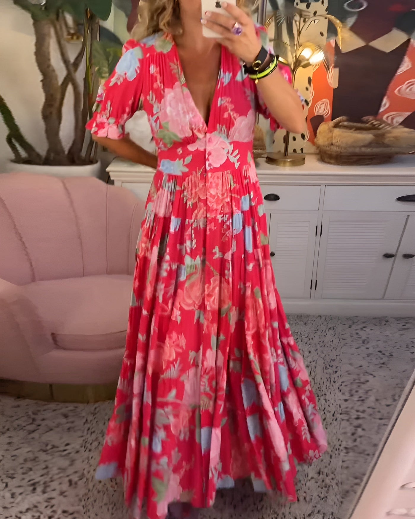 Carine | Leichtes Blumenkleid für Sommertage