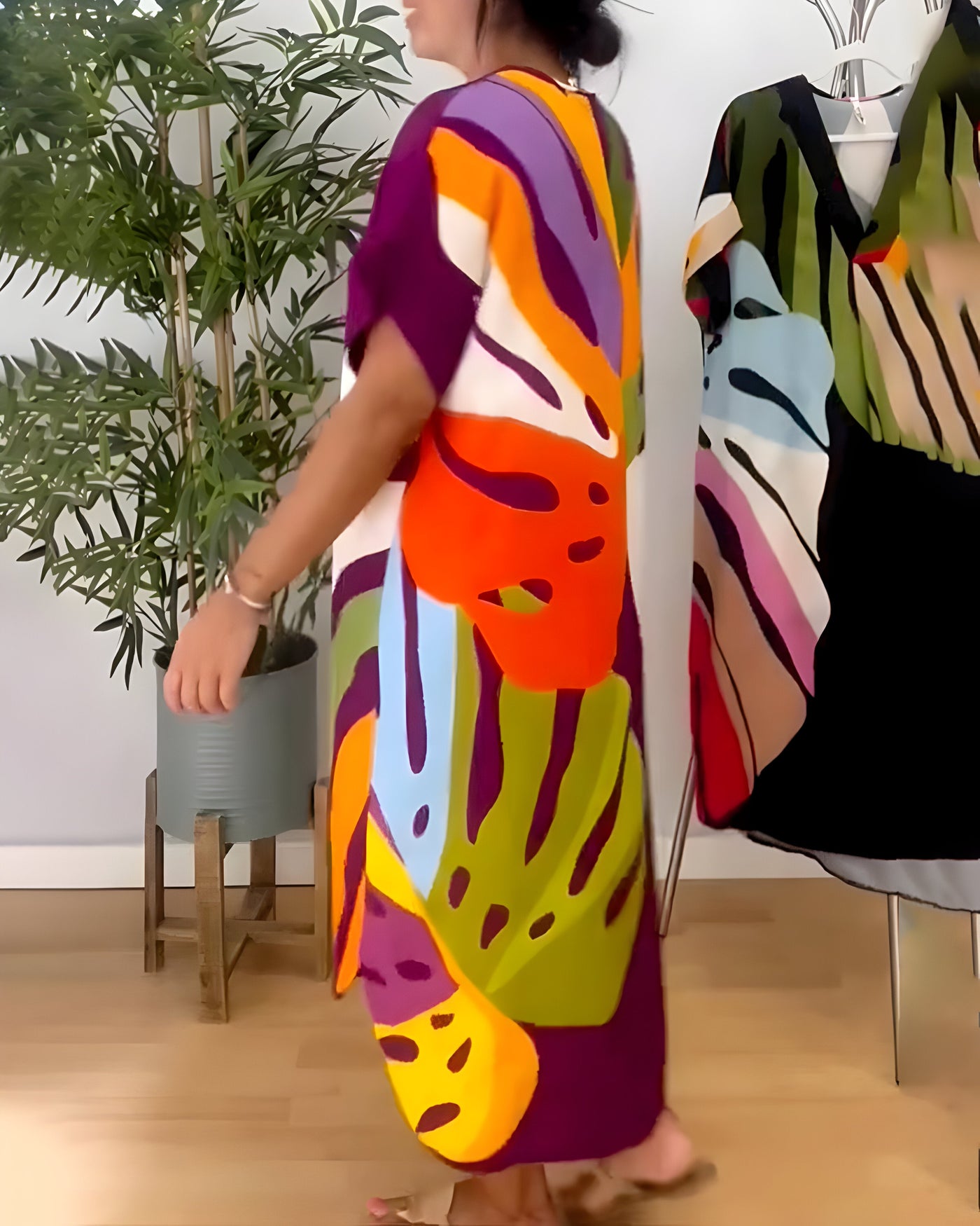 Roos™ - Lässiges Kleid mit Bunter Blattprint