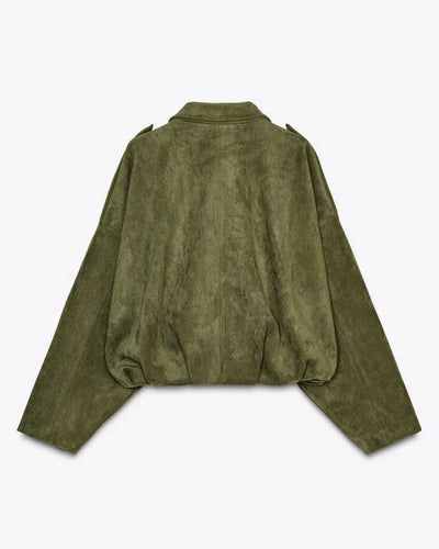 Luna™ – Faux Suede Bomber Jacket