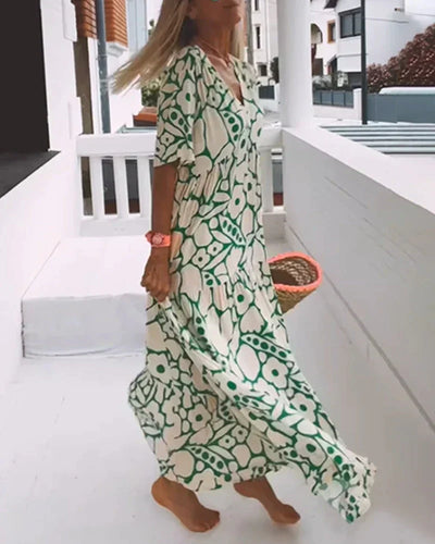 Christine | Fließendes Sommerkleid mit V-Ausschnitt-Charme