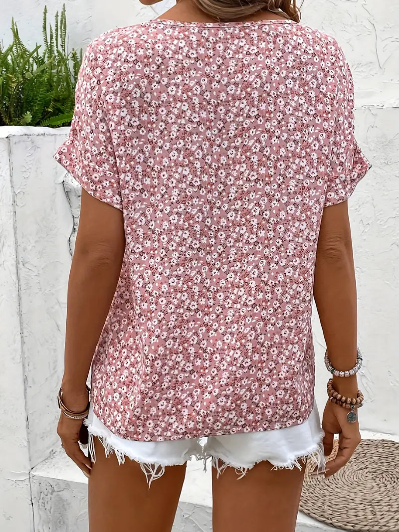Geblümte Button-up-Bluse