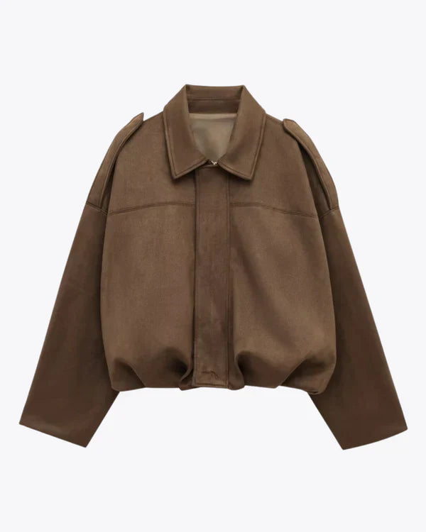 Luna™ – Faux Suede Bomber Jacket