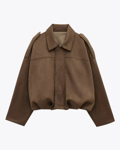 Luna™ – Faux Suede Bomber Jacket