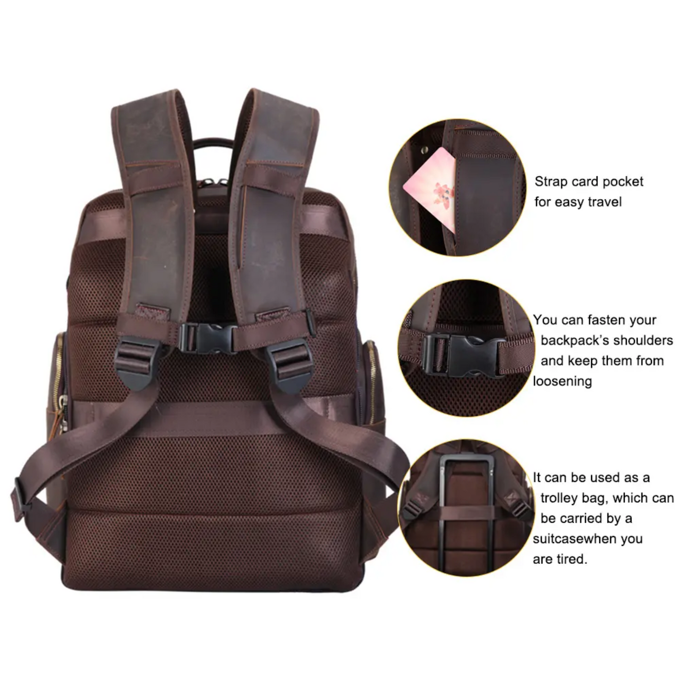 Provo™ - Lederrucksack mit großem Fassungsvermögen