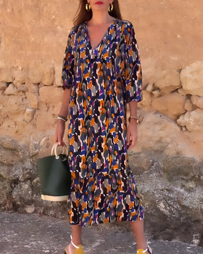 Nathalie | Midi-Kleid im Vintage-Stil mit moderner Eleganz