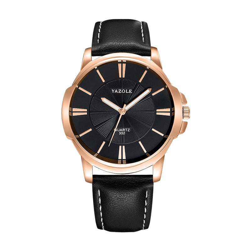Luxuriöse Lederuhr mit blauem Glaszifferblatt