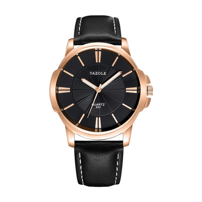 Luxuriöse Lederuhr mit blauem Glaszifferblatt