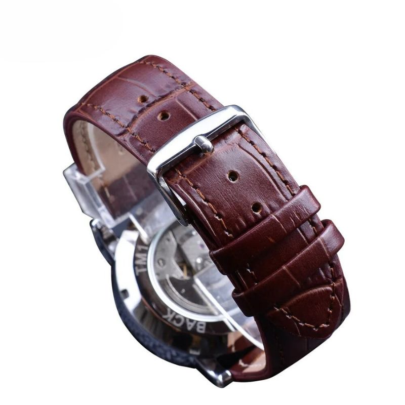 Luxuriöse Automatik-Lederuhr