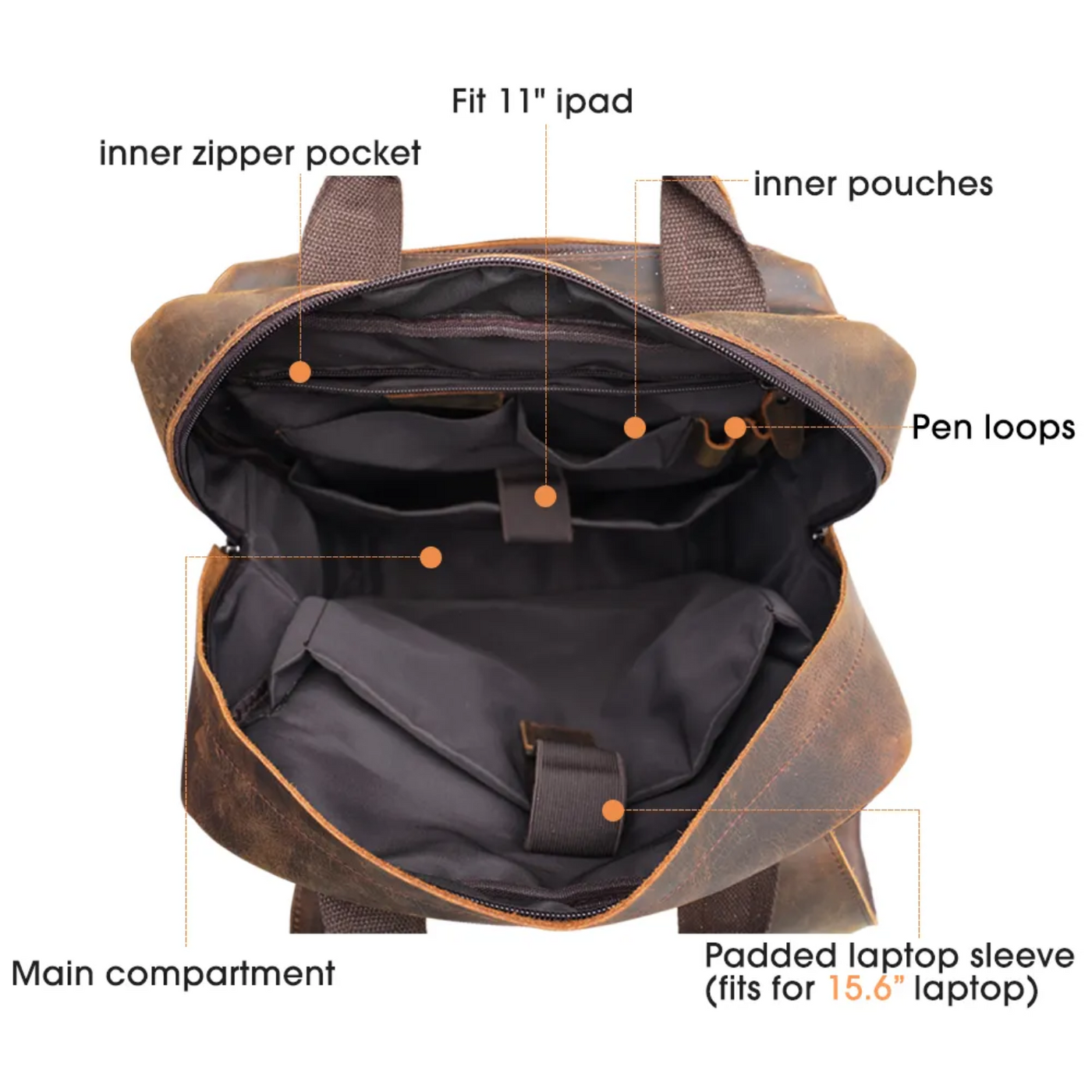 Davos™ - Laptop-Rucksack aus Leder