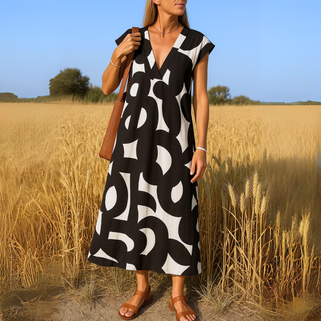 Valerie - Fließendes Kleid mit V-Ausschnitt