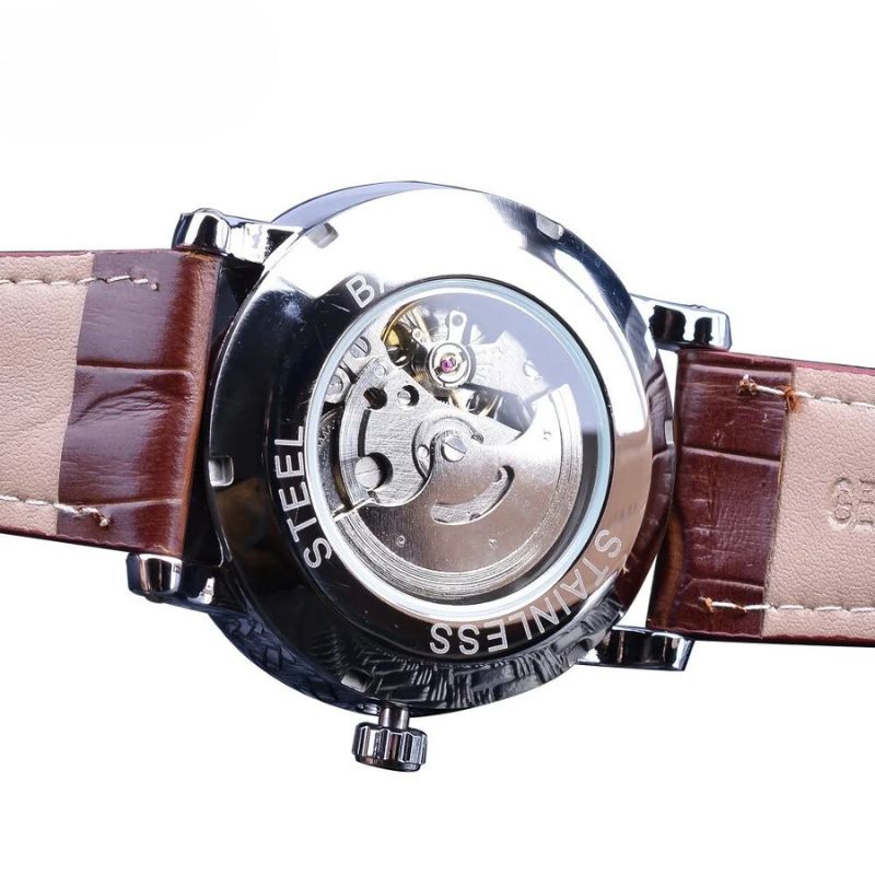 Luxuriöse Automatik-Lederuhr