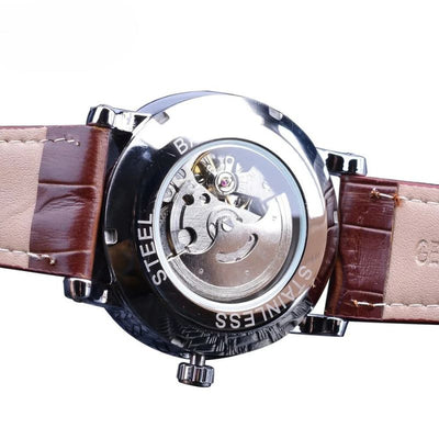 Luxuriöse Automatik-Lederuhr