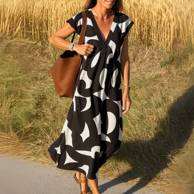 Valerie - Fließendes Kleid mit V-Ausschnitt