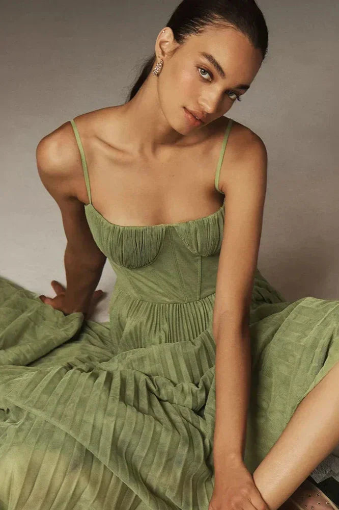 Isabella™ - Plissé Tüll Midi-Kleid