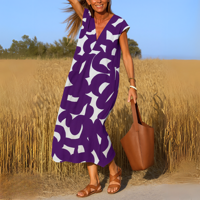 Valerie - Fließendes Kleid mit V-Ausschnitt