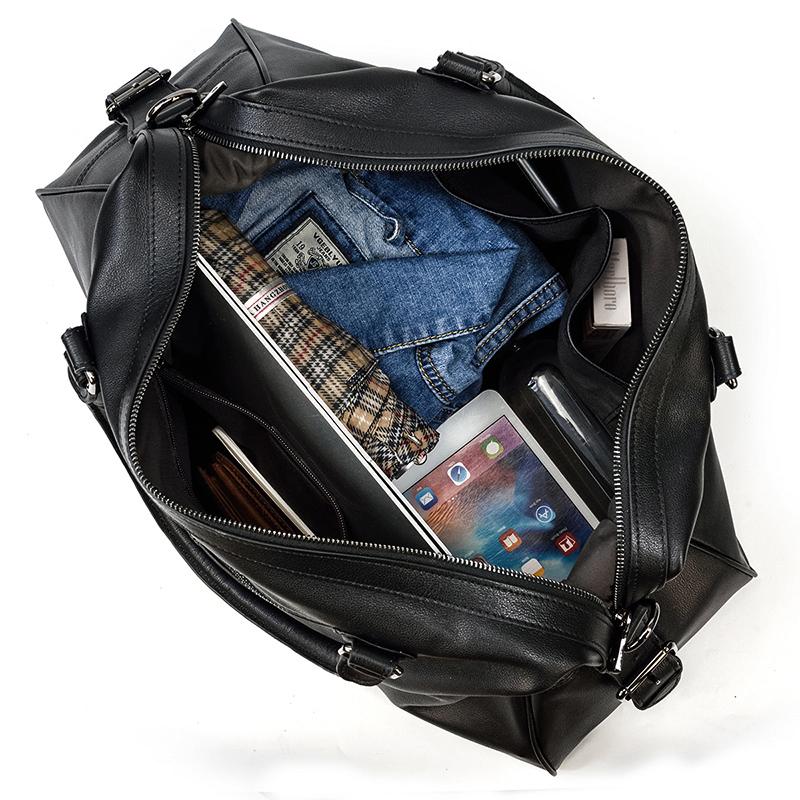 Schwarze Leder-Handtasche | AALBORG