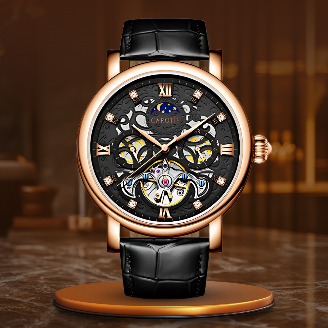 Elegante Leder Business Uhr