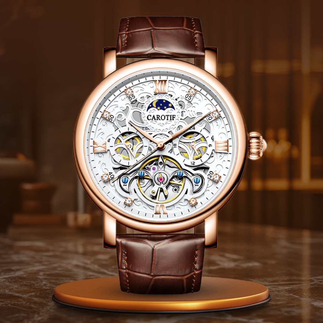Elegante Leder Business Uhr