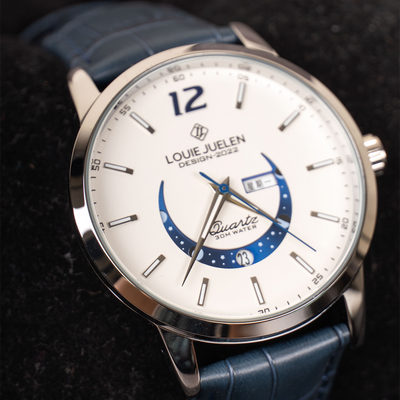 Elegante Luminous Uhr mit Mondphase