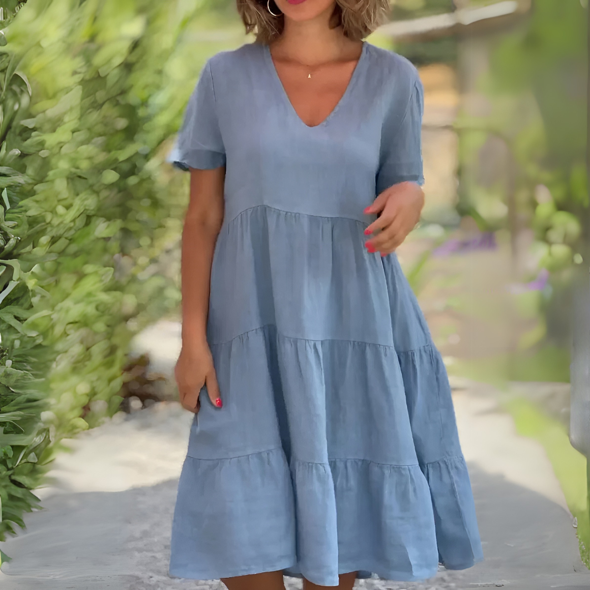 Luce | Müheloses V-Ausschnitt-Kleid für Arbeit & Wochenende