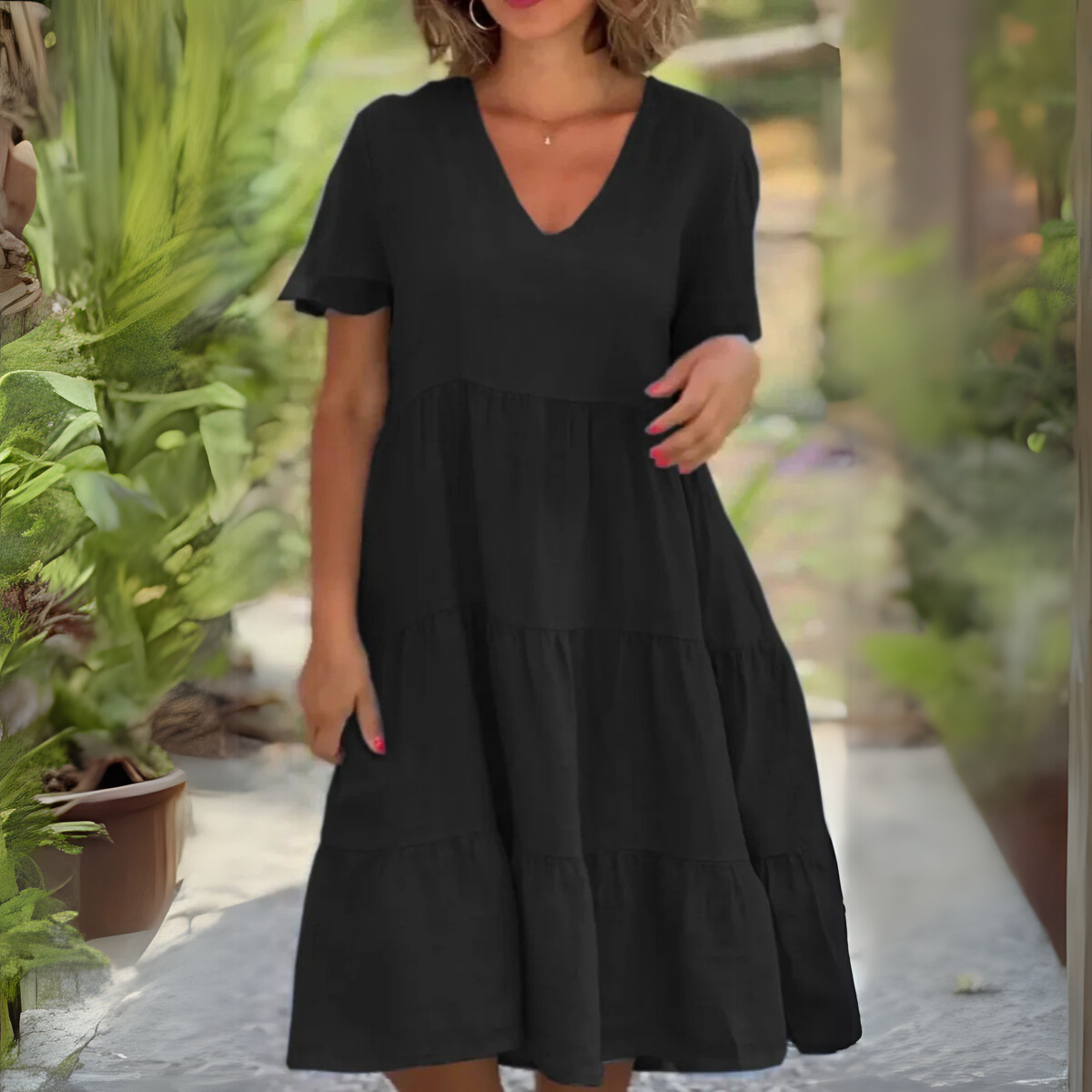 Luce | Müheloses V-Ausschnitt-Kleid für Arbeit & Wochenende
