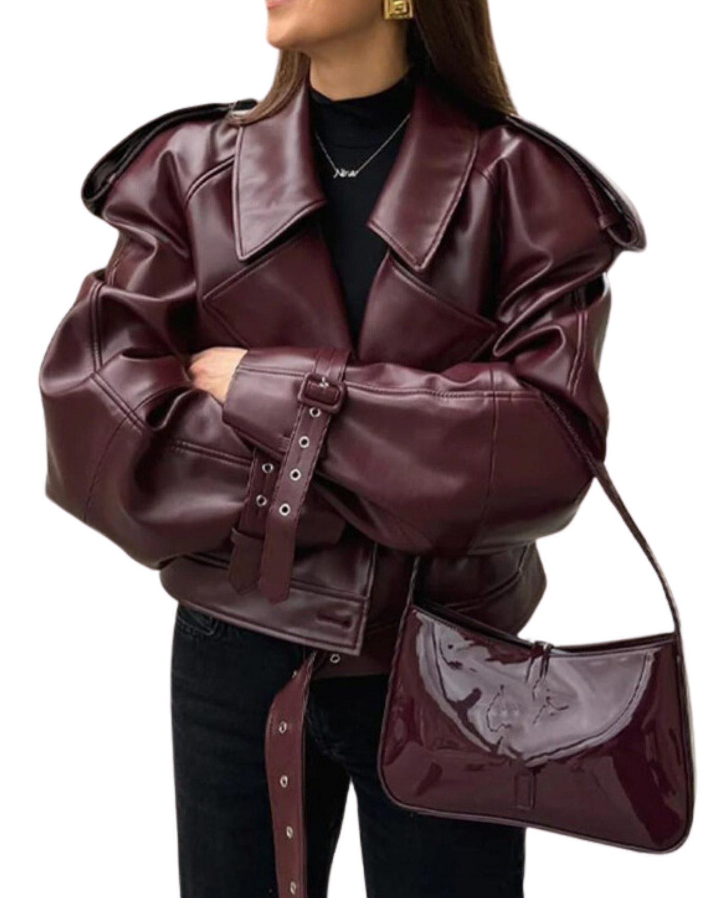 Mila | Luxuriöse rote Herbstjacke aus Leder