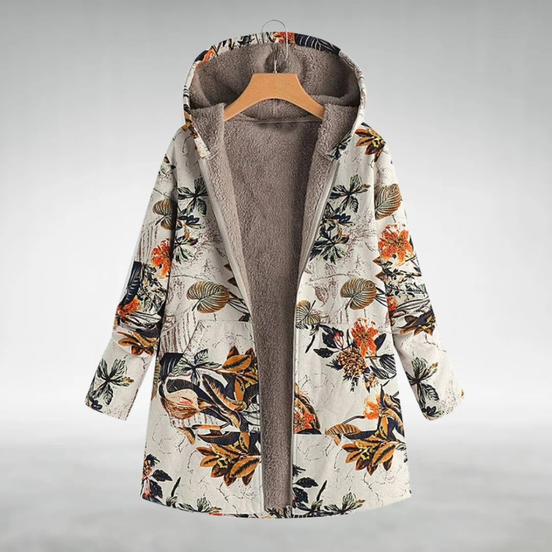 Andrea - Stilvolle Geblümte Fleecejacke