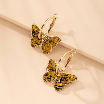 Einzigartige handbemalte Schmetterlings-Ohrringe mit Emaille und Kristall – Eine elegante Note für jedes Outfit