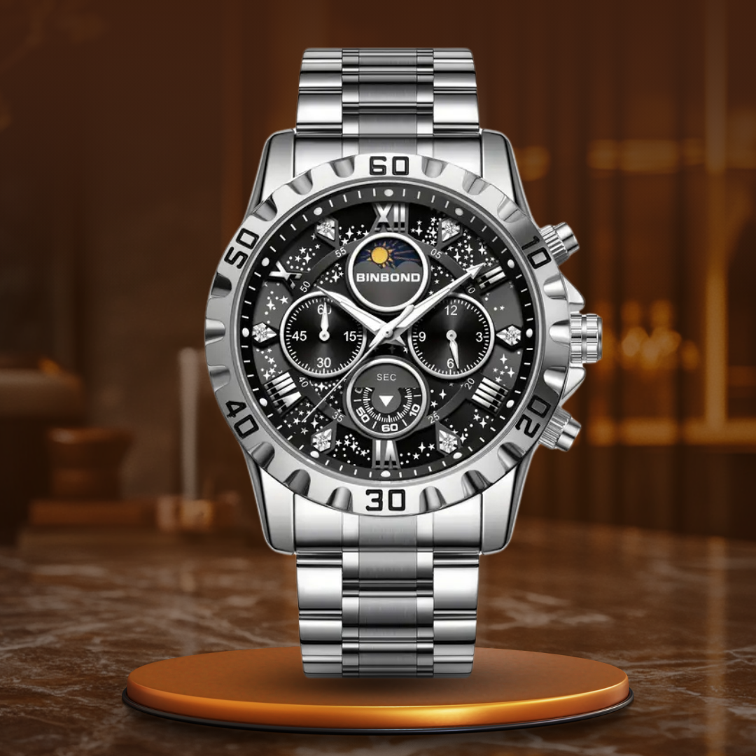 Luxuriöser Chronograph mit Metallarmband