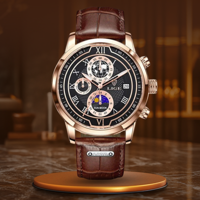 Chronographen-Uhr aus Premium-Leder
