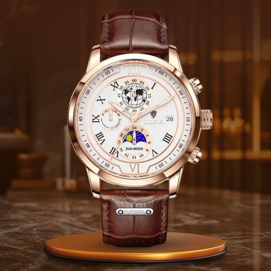 Chronographen-Uhr aus Premium-Leder