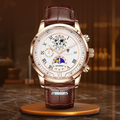 Chronographen-Uhr aus Premium-Leder