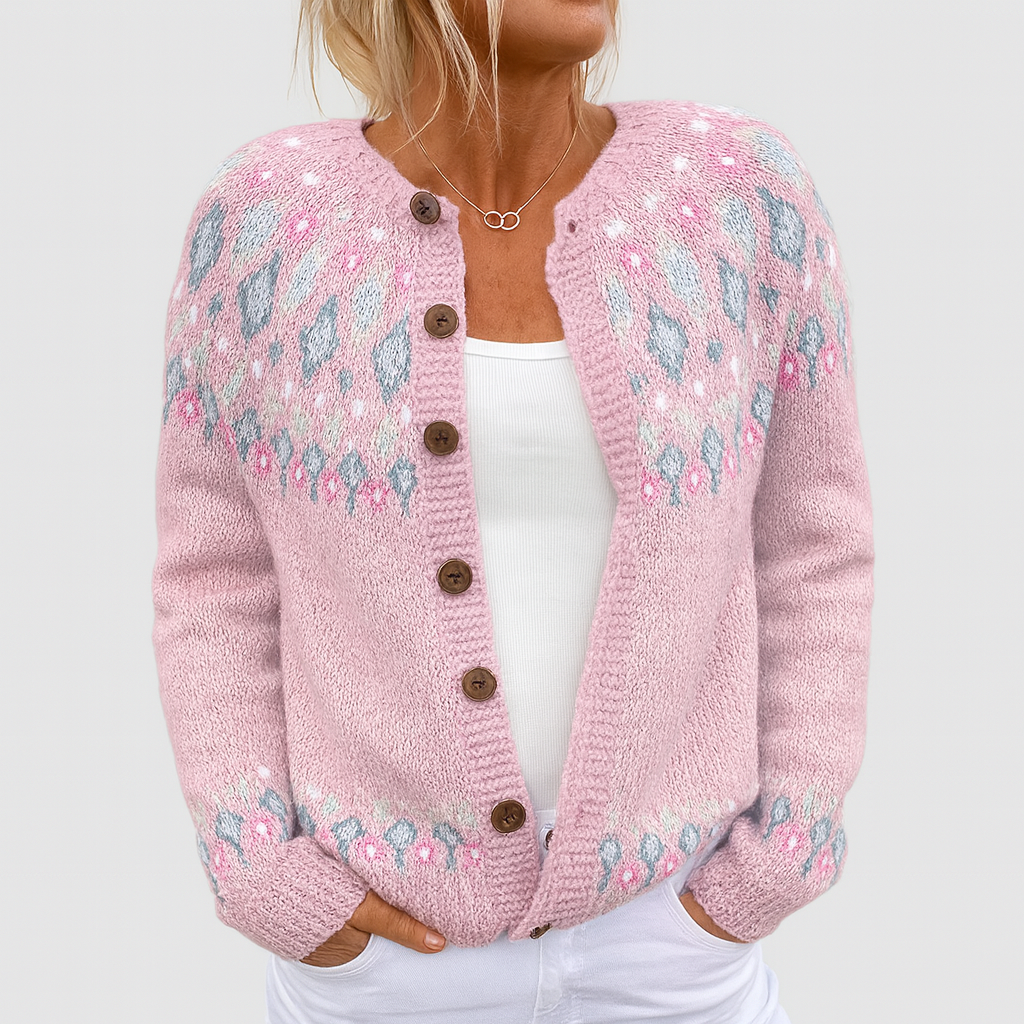 Elva™ - Locker gestrickte Strickjacke mit Muster