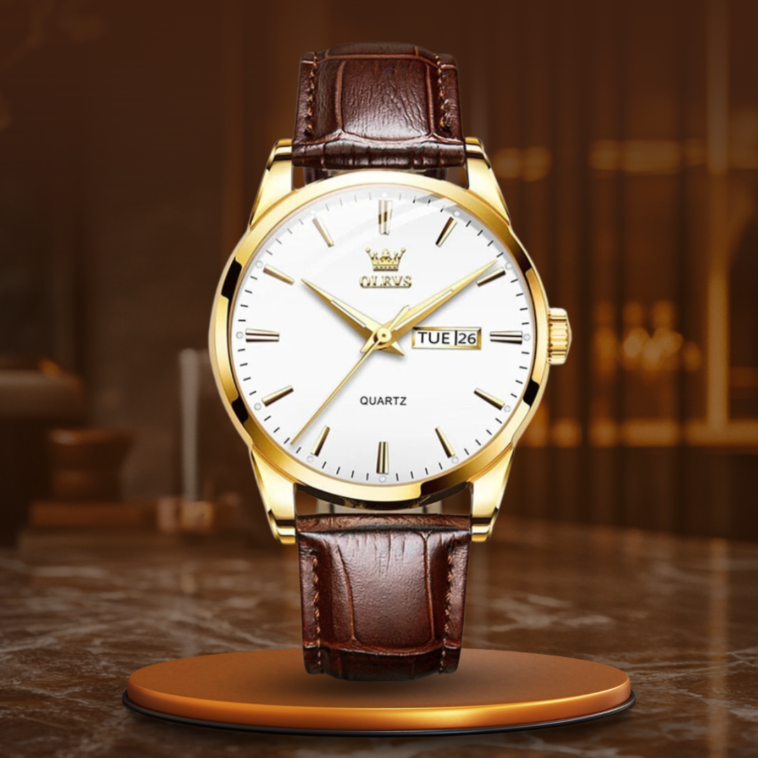 Luxuriöse Leder Business Uhr