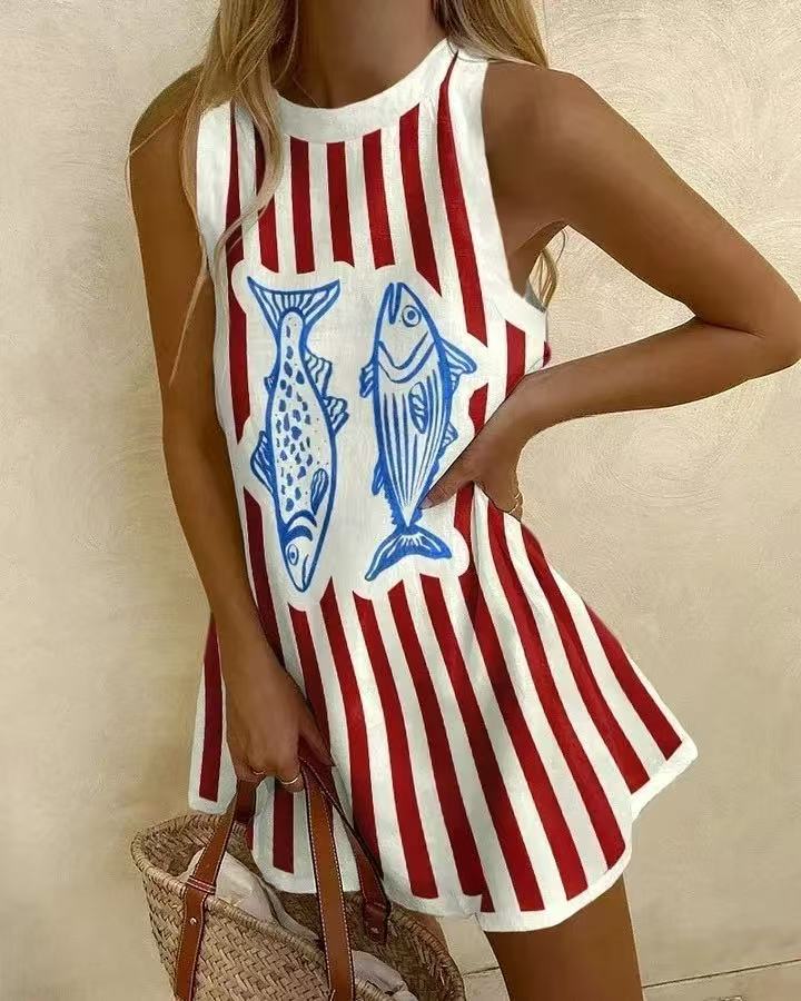 Delara™ - Mini-Kleid mit Fischmuster