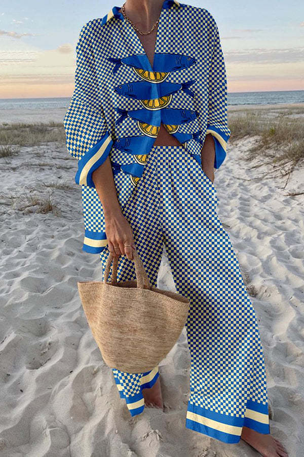 Trivela™ - Wäsche-Set mit Sardinen- und Zitronenmuster