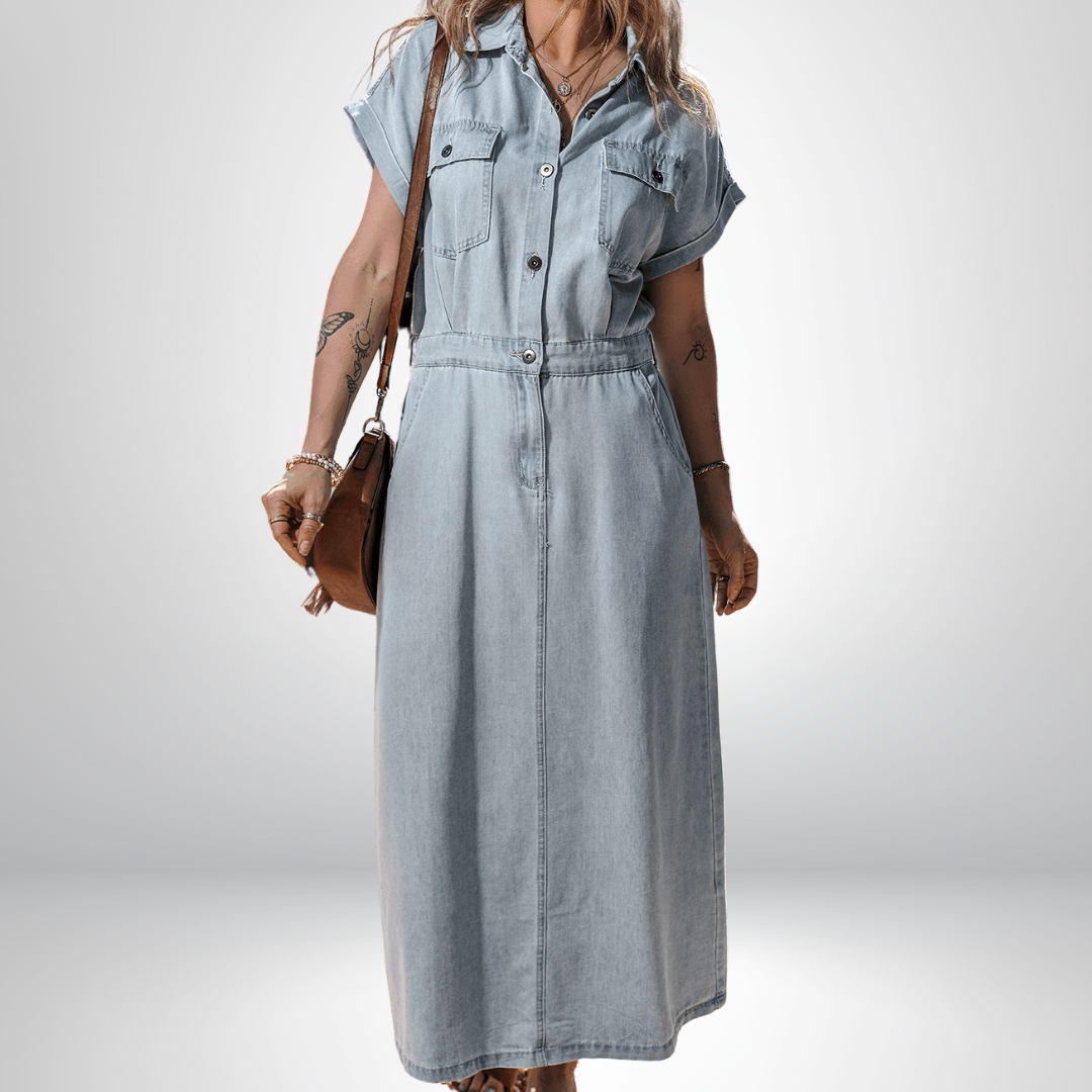 Olivia – Elegantes Kleid mit kurzen Fledermausärmeln