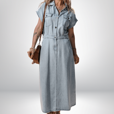 Olivia – Elegantes Kleid mit kurzen Fledermausärmeln