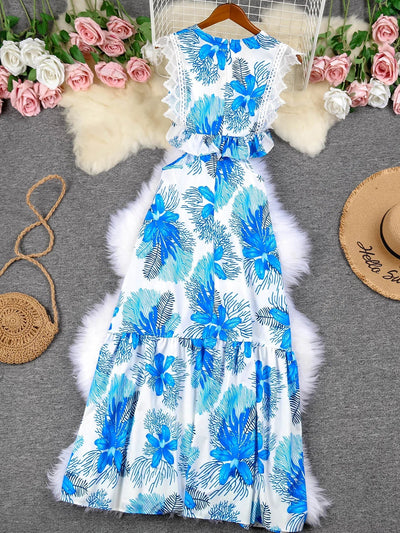Greta - Trendiges ärmelloses Maxikleid aus Spitze