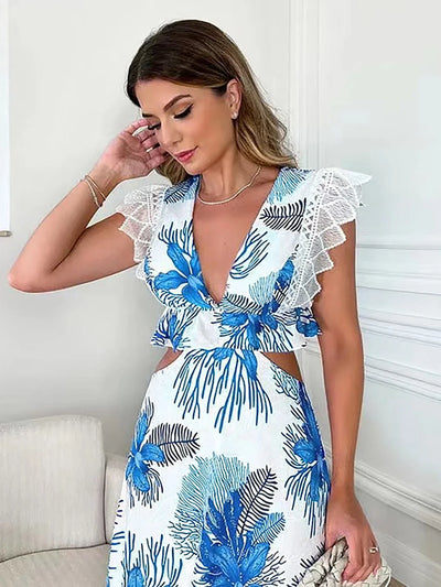 Greta - Trendiges ärmelloses Maxikleid aus Spitze