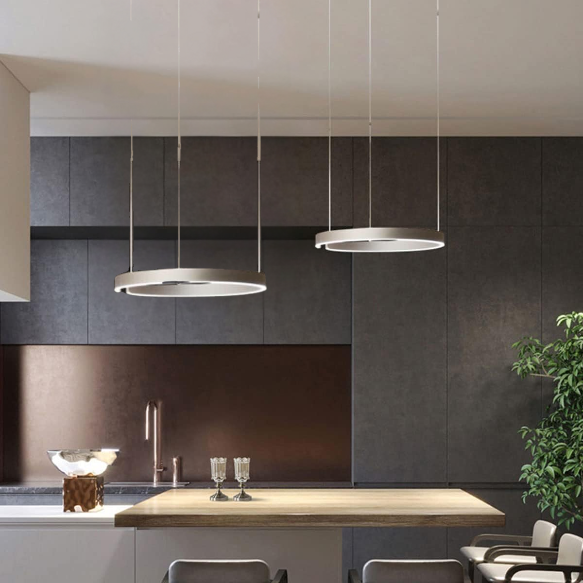 Moderne kreisförmige LED-Pendelleuchte