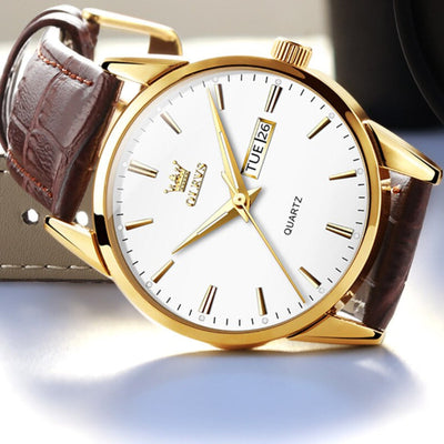 Luxuriöse Leder Business Uhr