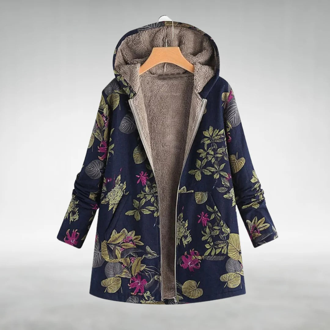 Andrea - Stilvolle Geblümte Fleecejacke